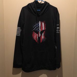 Patriotic Distressed Spartan helmet hoodie